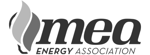 Logo of the Middle East and North Africa Energy Association with stylized flame and text.