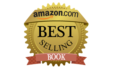 Gold badge with 'Best Selling Book' text and Amazon logo above.