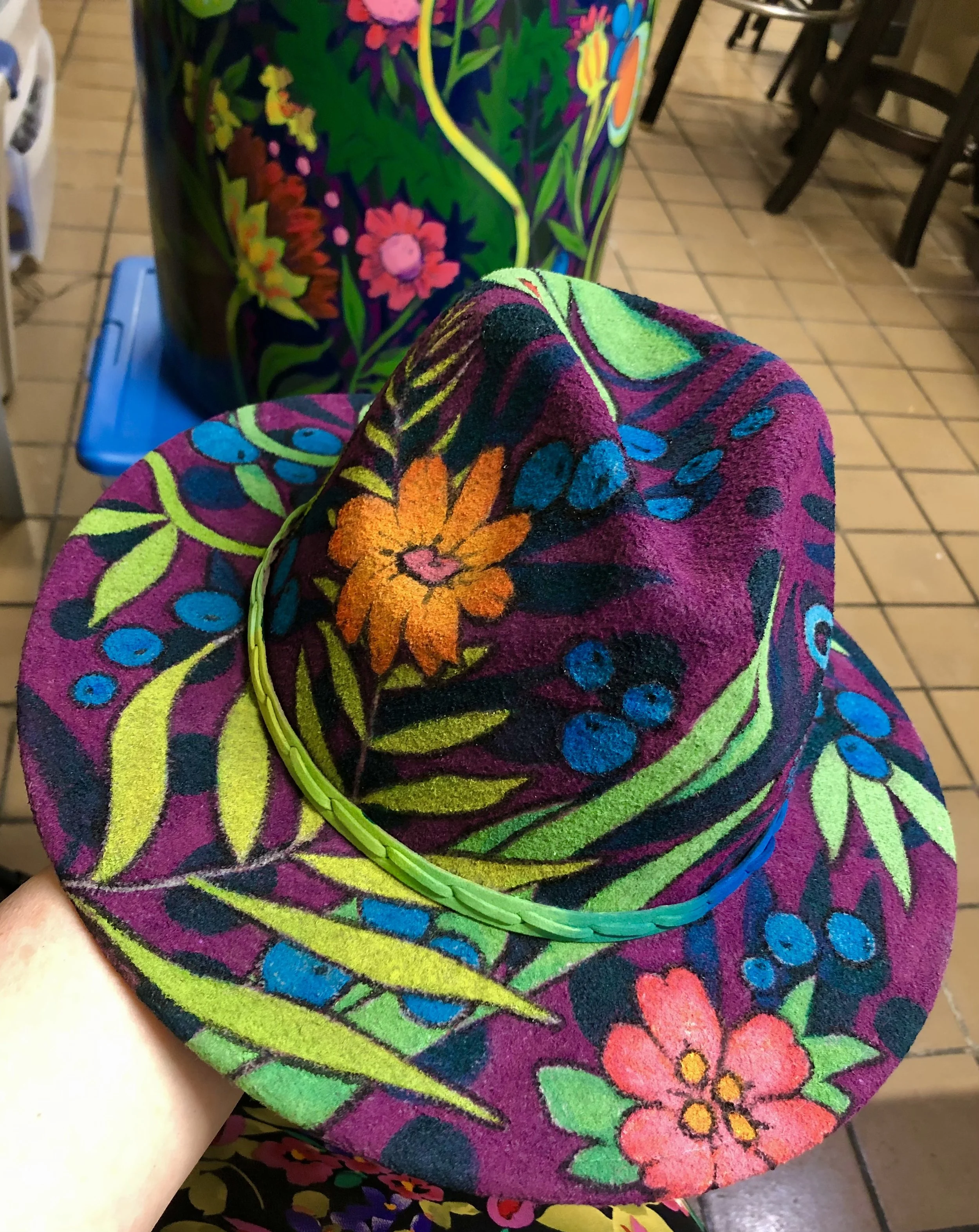 Floral Felt Hat by Linda Zolten Wood