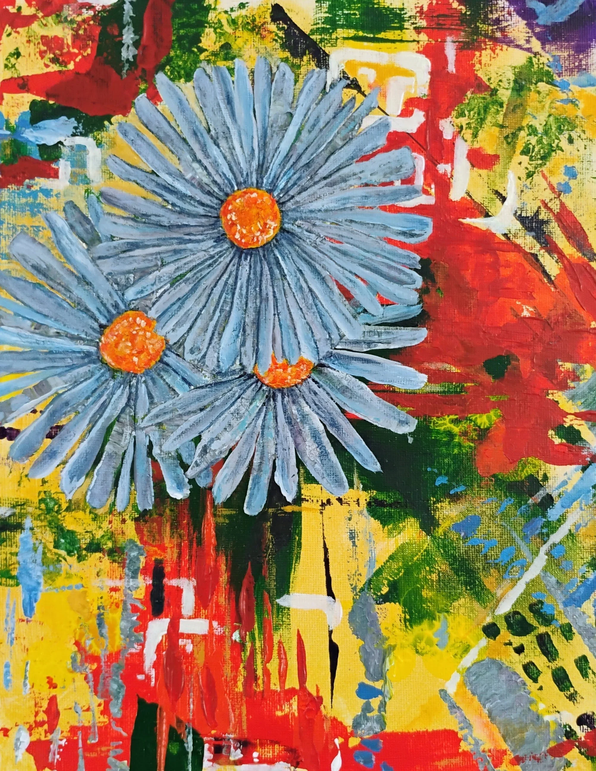 Acrylic Painting with Tanya: FLORAL on an ABSTRACT background - March 3, 10, 17 @ 6pm