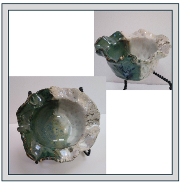 Organic 2 color raw edge bowl by Christine Siarka