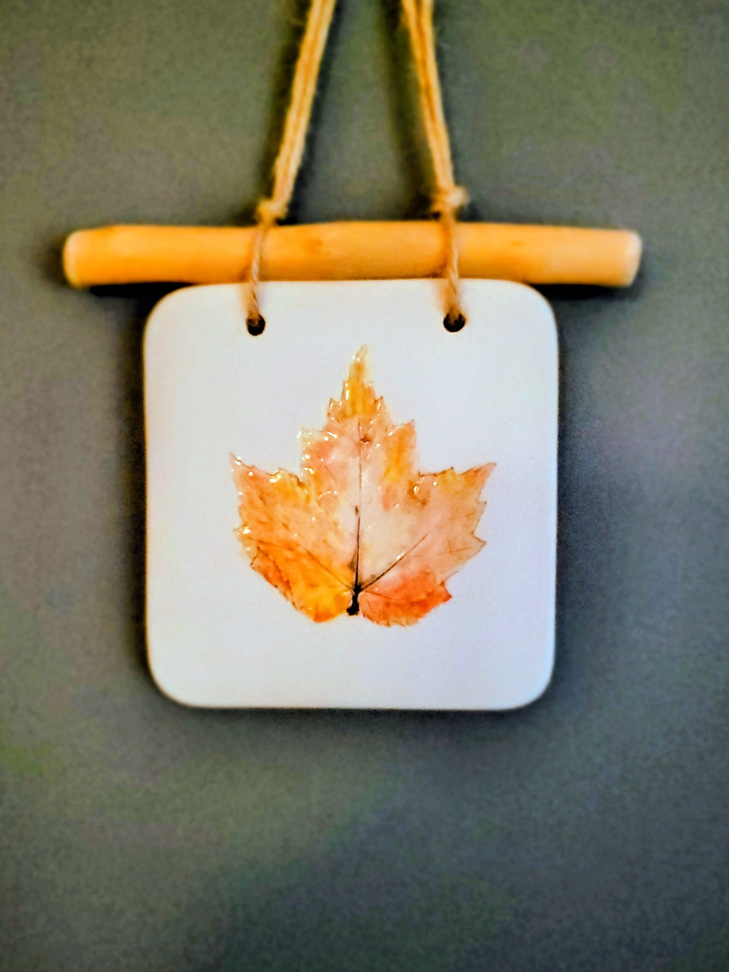 Single Autumn Leaf Wall Hanging by JoAnn Lavrisha