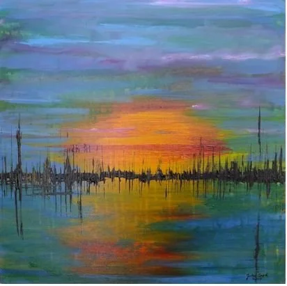 Sunset with Trees by Julie Cook