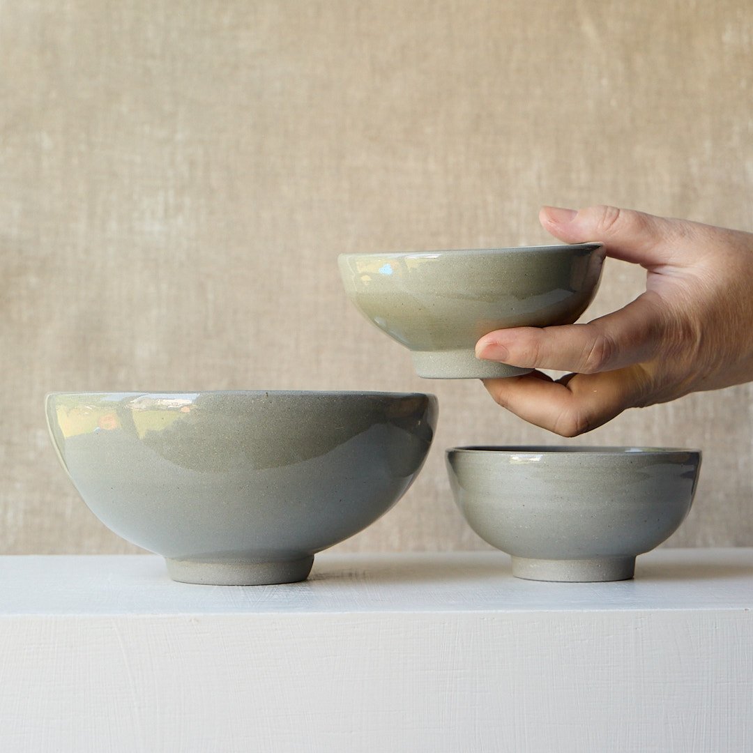 Morning Fog - porcelain bowl set by Cath Smith