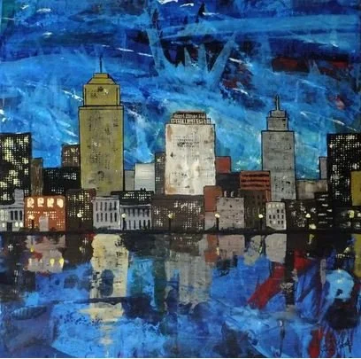 Cleveland Twilight Reflections by Julie Cook