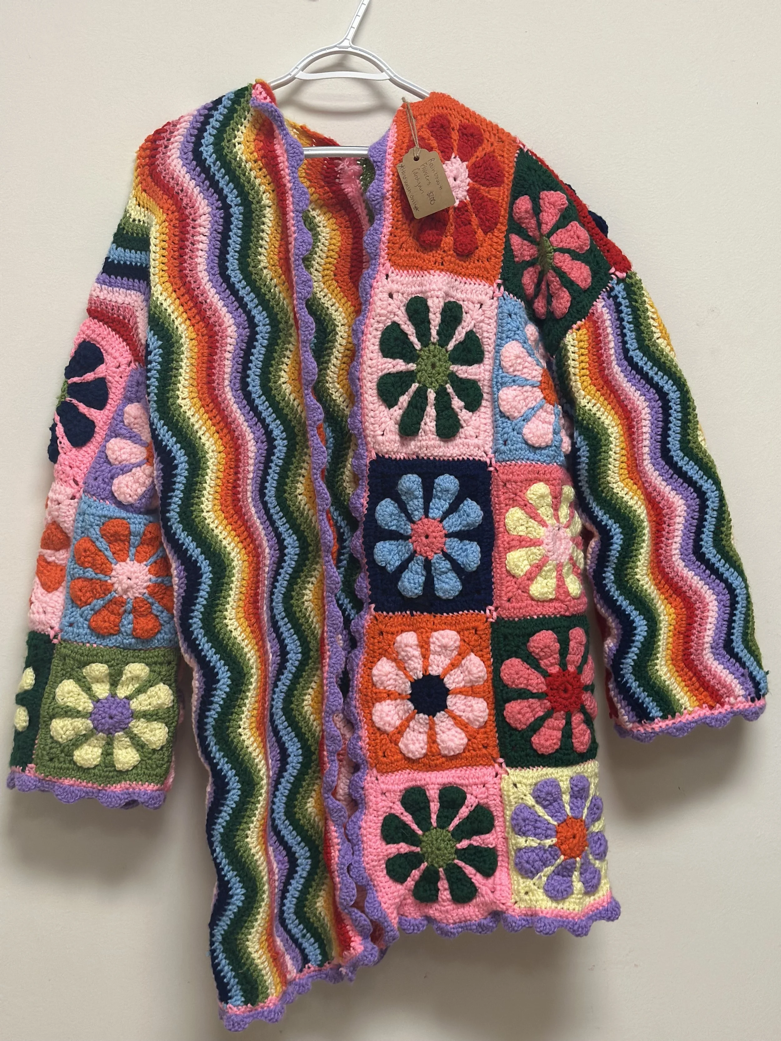 Handmade Rainbow Crochet Cardigan by Grace Klein