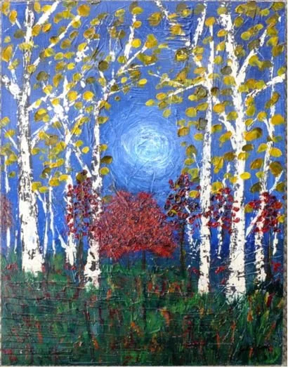 Trees on Wood Panel by Julie Cook