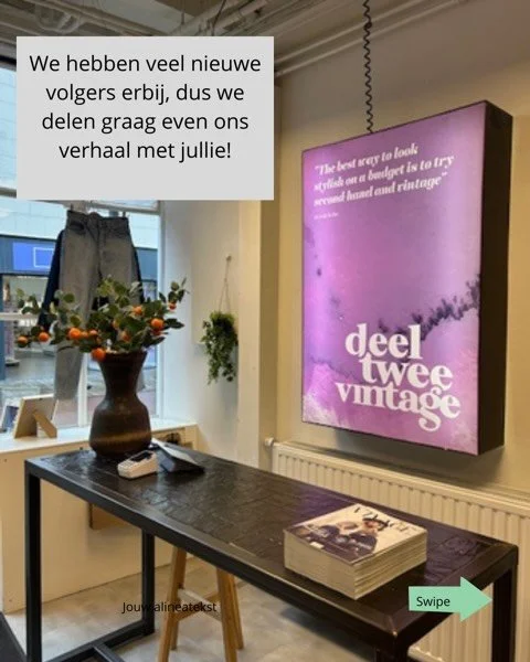 Ons verhaal 😀 Van harte welkom in onze winkels @deeltwee en @deeltwee_vintage en hier op Instagram! 

#vintagekleding #vintageclothing #vintage #goes #popupstore