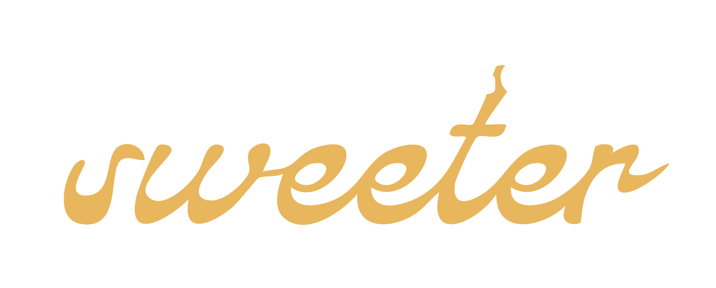 Text saying 'Tulsa just got sweeter' with the word 'sweeter' in large cursive font and the rest in smaller prints, on a black background