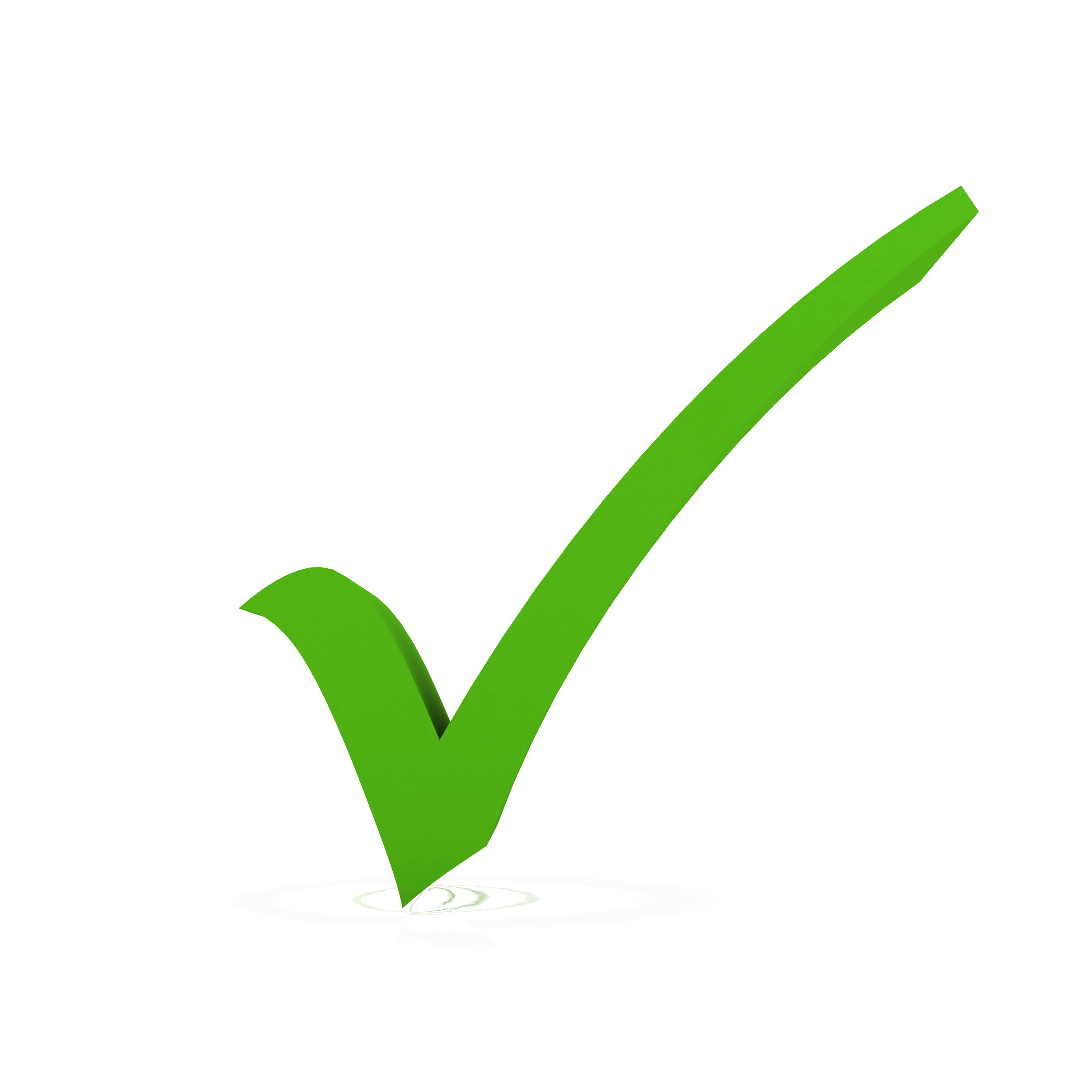 3D green check mark.