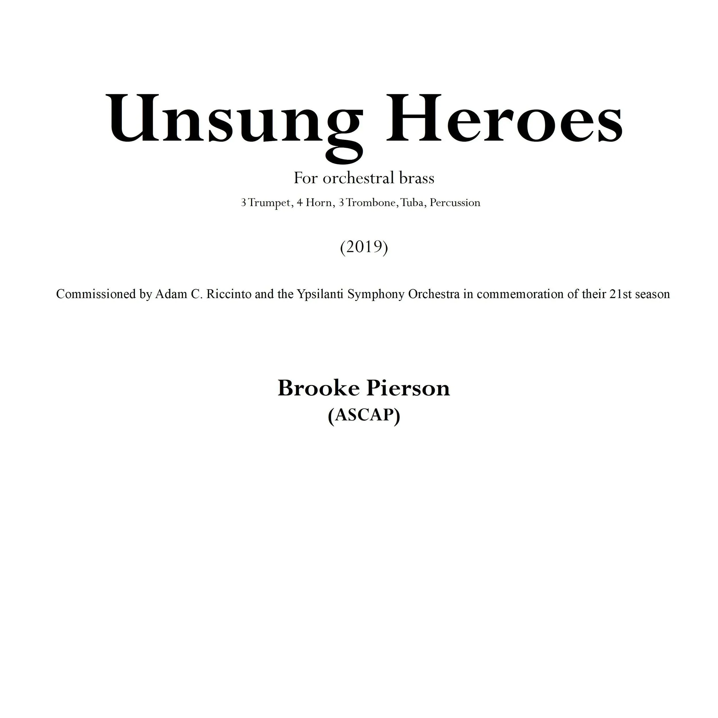 Unsung Heroes - brass ensemble