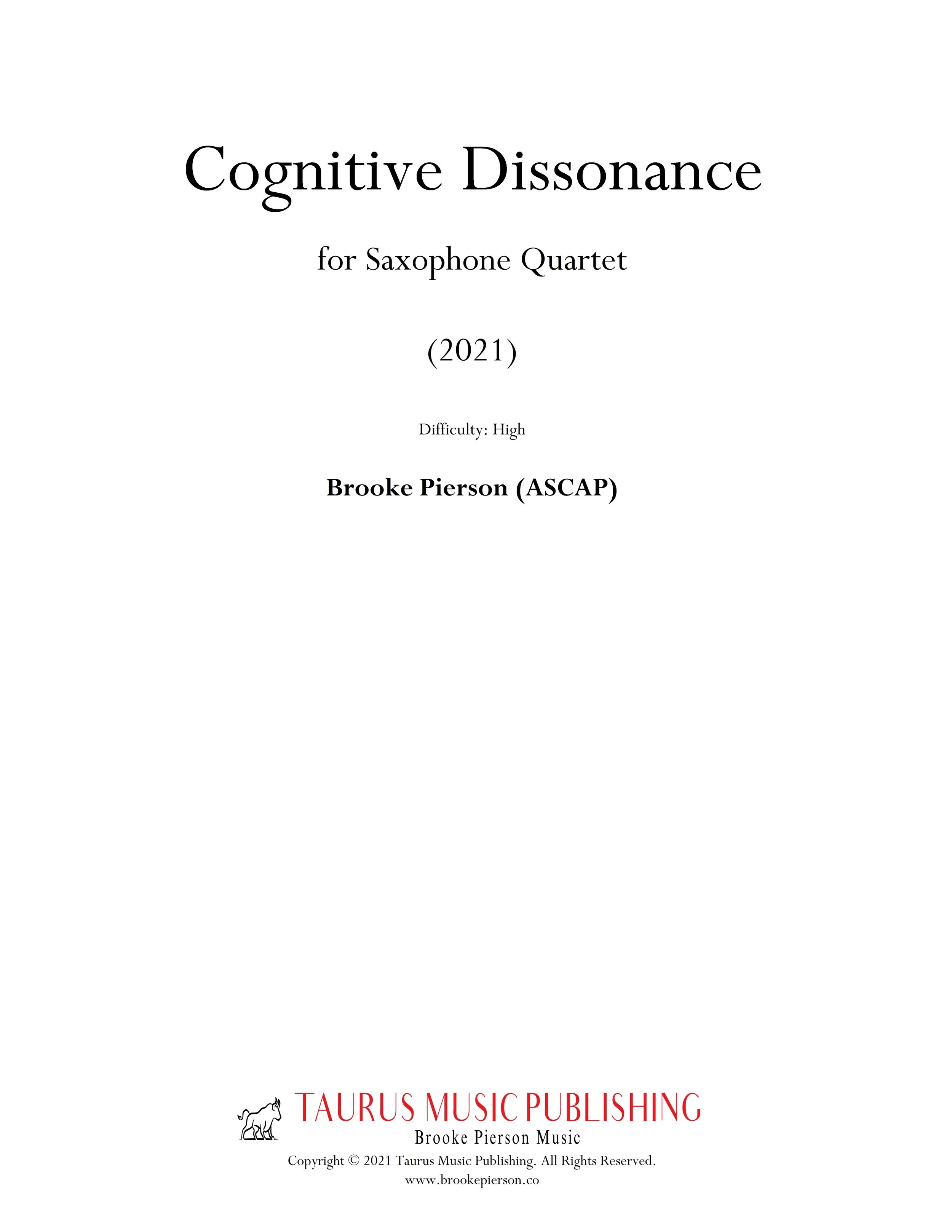 Cognitive Dissonance (for Saxophone Quartet)
