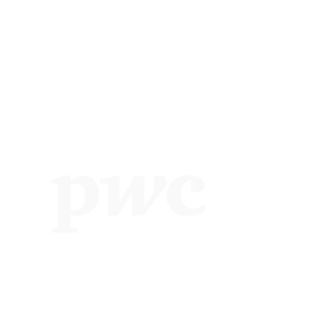 Black and white PwC logo with a bar chart icon above the text.