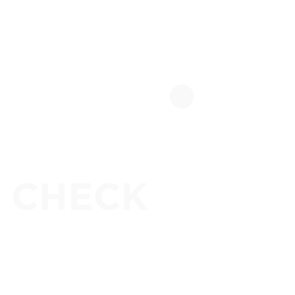 Black logo with a white atom illustration and the text 'CHECK POINT' below it.