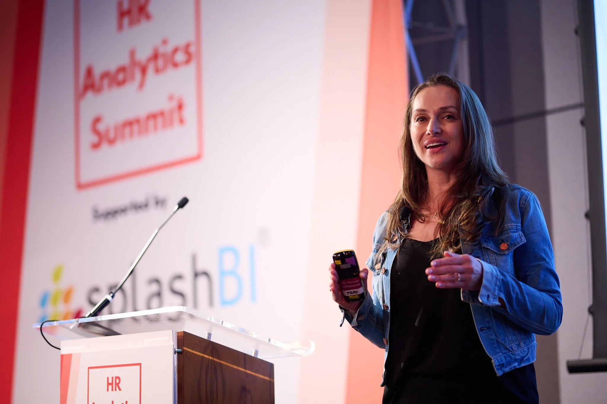 Woman speaking at HR Analytics Summit