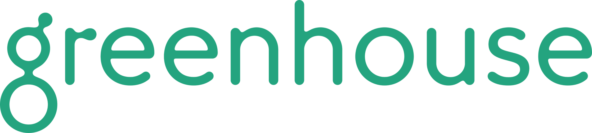Greenhouse logo in green text on a transparent background.