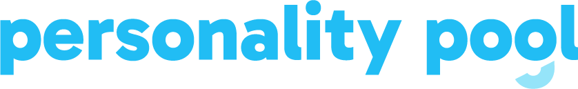 Text that reads 'personality pool' in bold blue font.