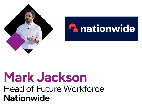 A professional portrait of Mark Jackson, Head of Future Workforce at Nationwide, with the Nationwide logo and his name and title displayed on a white background.