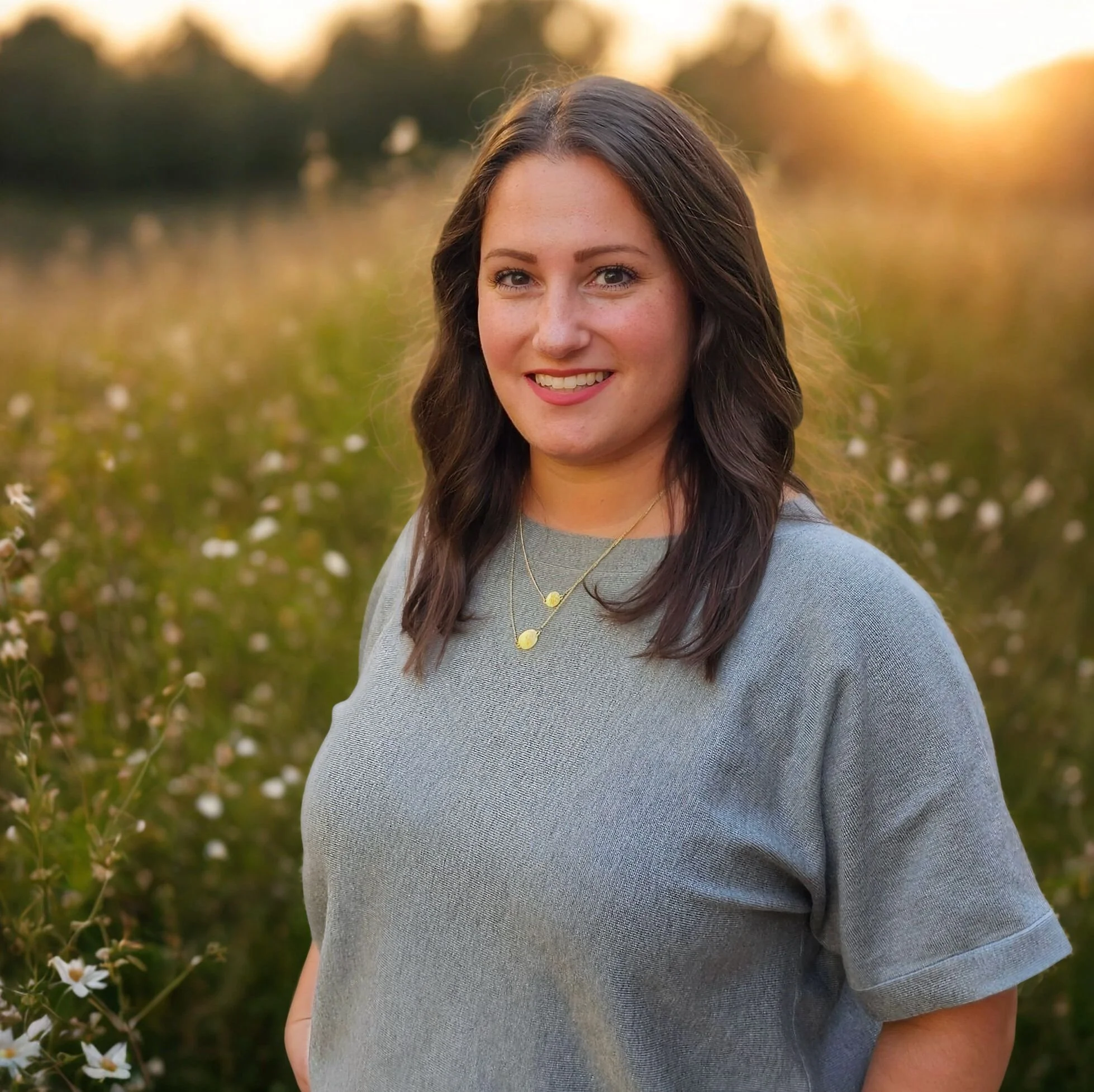 Paperwings & Co. LLC. Tori Jackson, Founder and Principal Advisor. A woman with shoulder-length dark hair smiling outdoors in a crop field during sunset.