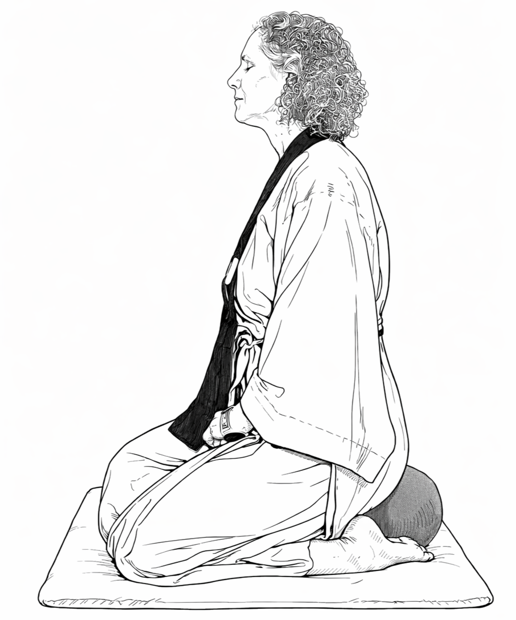 Kneeling on a Zafu