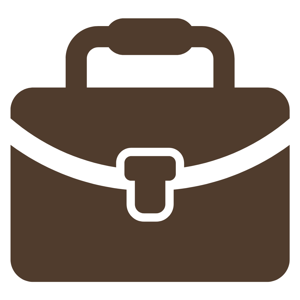 Brown briefcase with a handle and a clasp