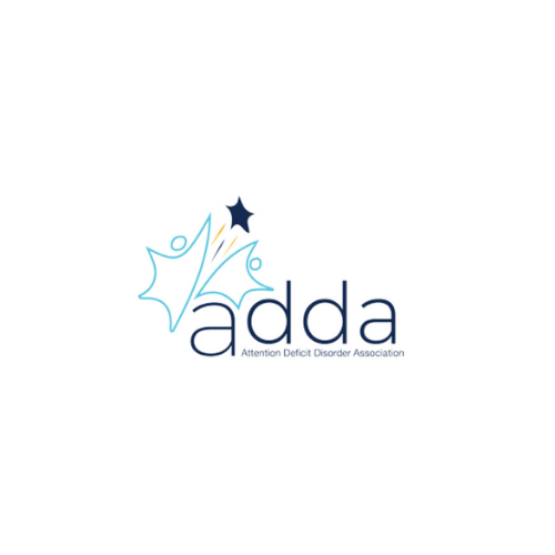 Logo of the Attention Deficit Disorder Association (ADDA) featuring stylized figures and a star.