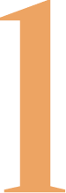 Grafik einer gold-orangenen 1 in Serifenschrift für die erste Phase der Energiearbeit mit Christin Reese: Halt und Orientierung zum Ankommen und Wahrnehmen.