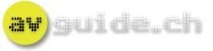 Logo von guide.ch mit schwarzem Text auf gelbem Hintergrund