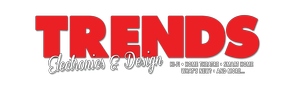 Logo mit dem Text 'TRENDS' in großen rot Buchstaben, darunter 'Electronics & Design' in klein weißen Buchstaben.