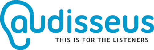 Logo mit der Aufschrift '@udisseus' und dem Slogan 'This is for the listeners'
