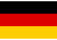 Deutsche Flagge mit horizontalen Streifen in Schwarz, Rot und Gold.