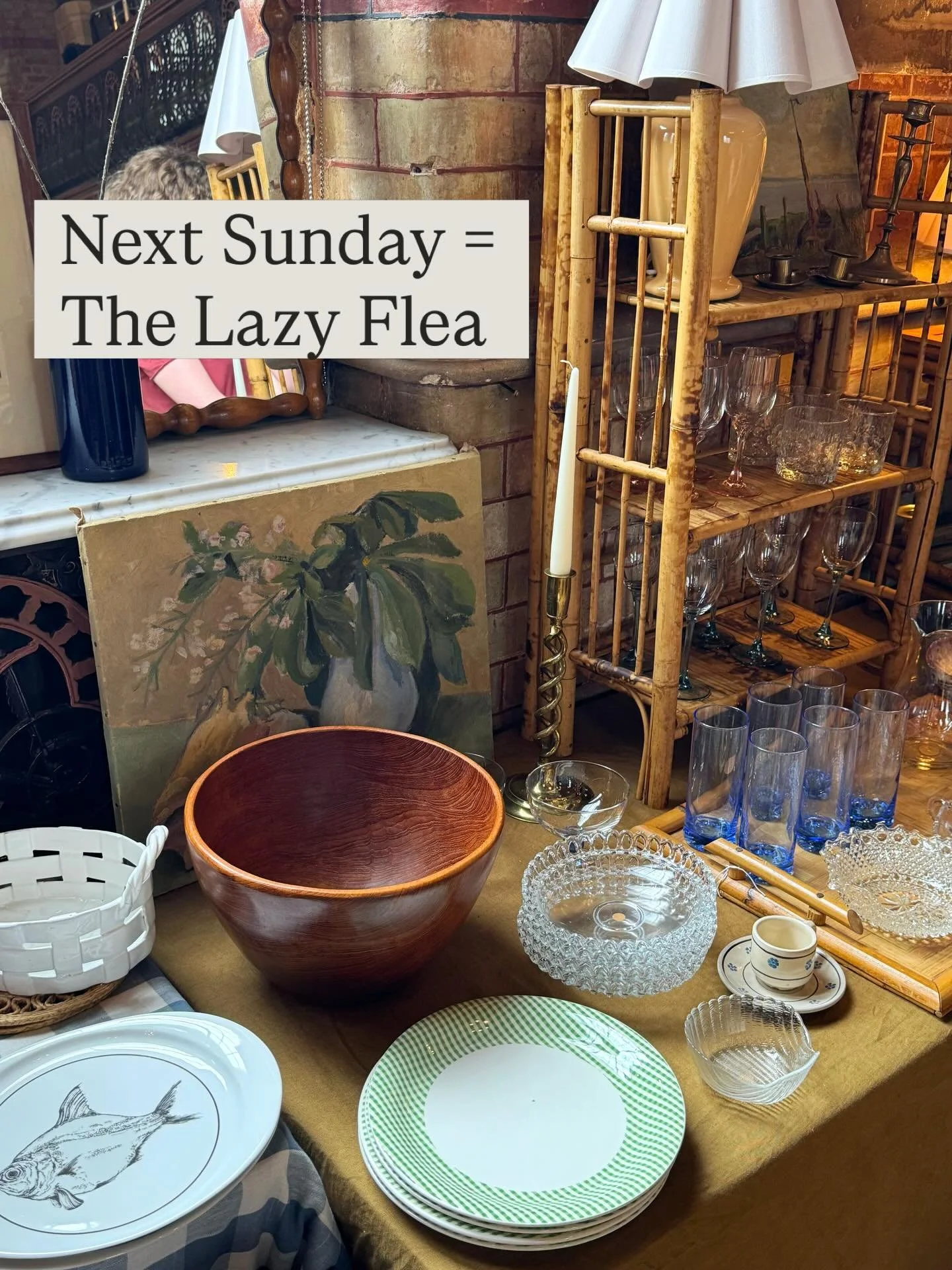 Next Sunday = Lazy Flea ✨

We&rsquo;re back in Teddington with 30+ vintage traders bringing the best in homeware, furniture, art, lamps and more.
One-off pieces, new stock every market, and something for every budget.

📍Normansfield Theatre TW11 9PS