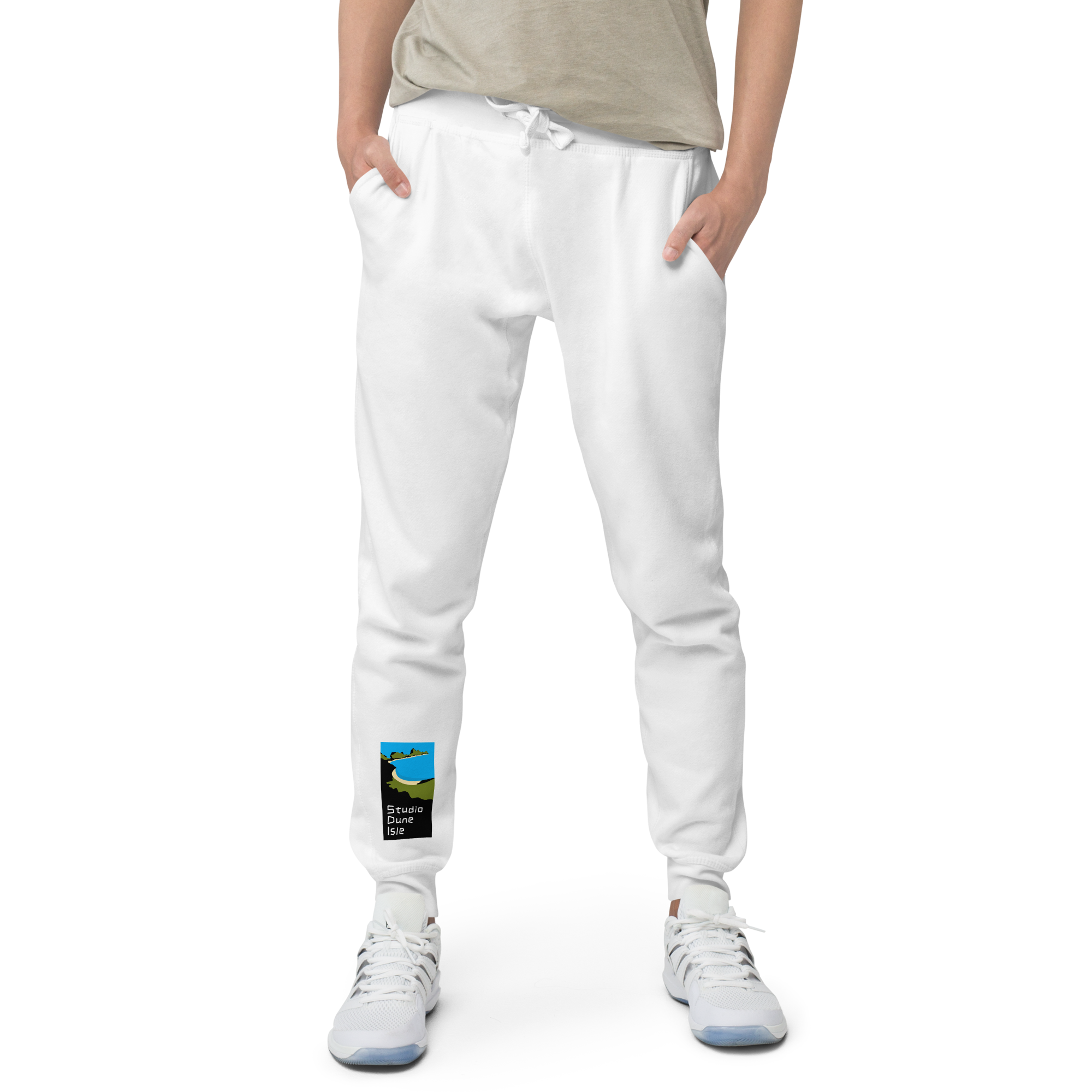 White Fleece Sweatpants