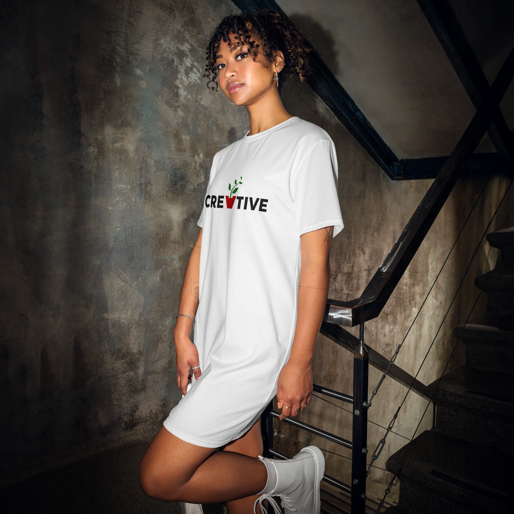 Creative Oversized Tee Dress
