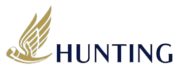 Part of a logo featuring a stylized bird with wings, and the text 'HUNTING'.