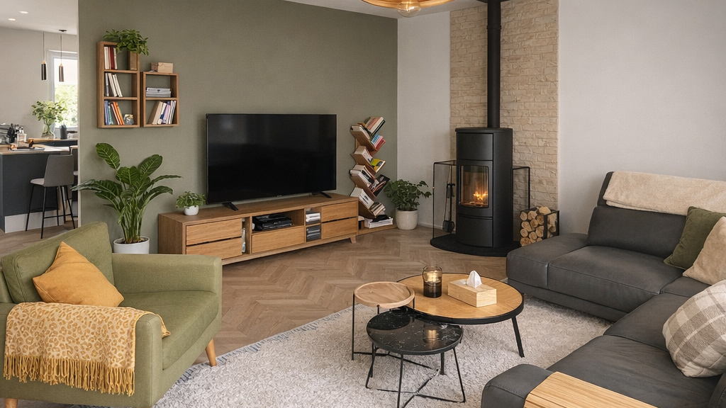 Salon spacieux et lumineux maison familiale Maison Theraholis