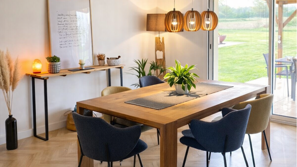 Salle à manger et cuisine équipée maison familiale vacances