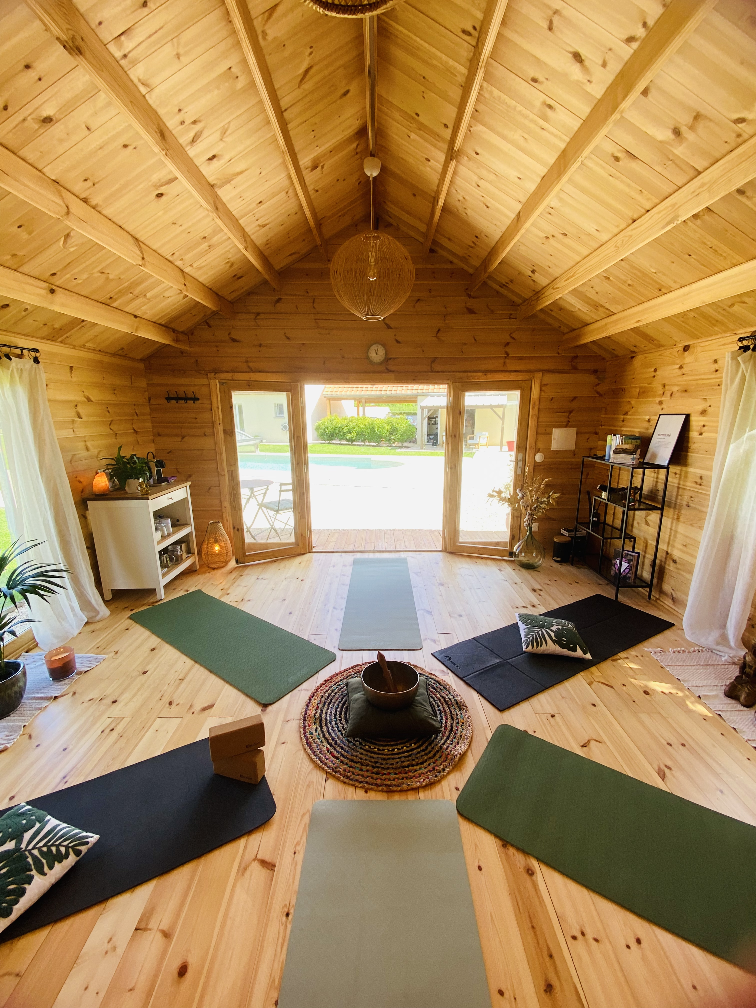 chalet pool house yoga