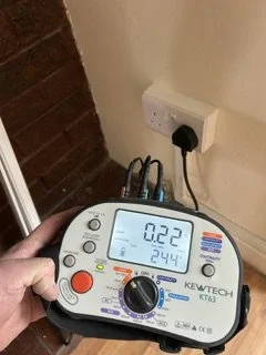 Certification of a newly installed socket for a client in Holyhead