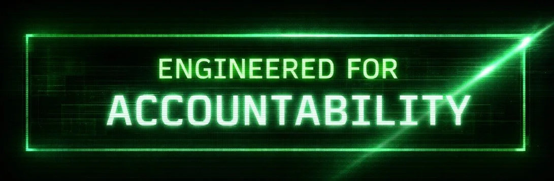 Engineered for Accountability banner representing professional commercial surveillance and access control systems designed for loss prevention, operational oversight, and long-term reliability in retail and high-risk commercial environments.