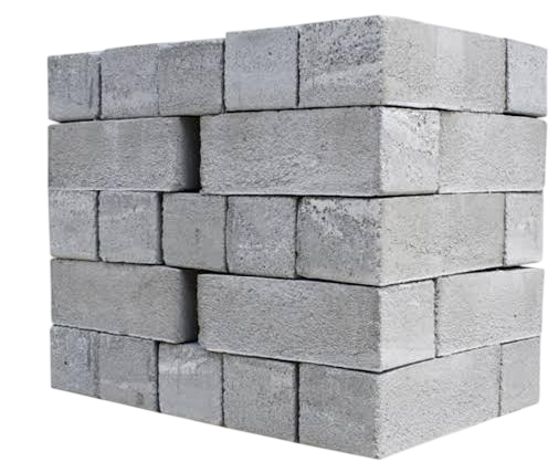 Close-up of a gray brick wall with mortar joints.