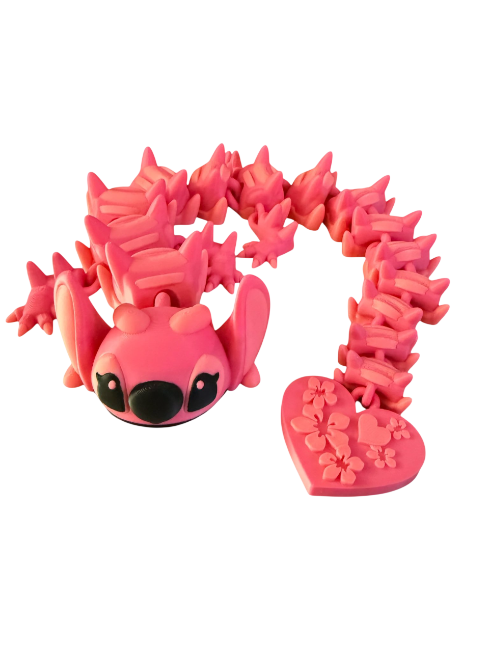 Pink Halloween ghost dog necklace with a floral heart-shaped box.