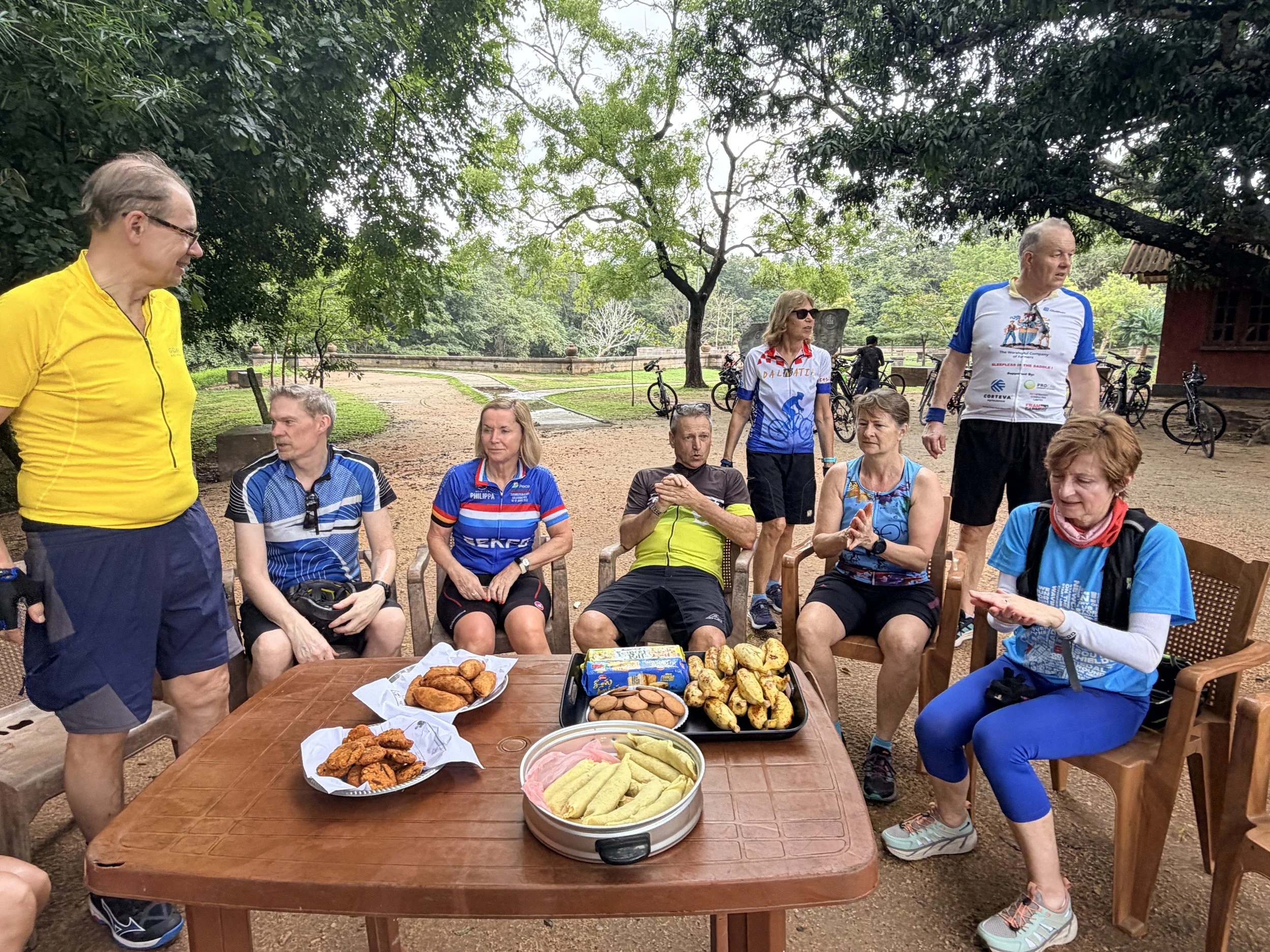  Cycling with all our new UK friends....and especially our delicious snack breaks every couple of hours.  It was like being school kids again.