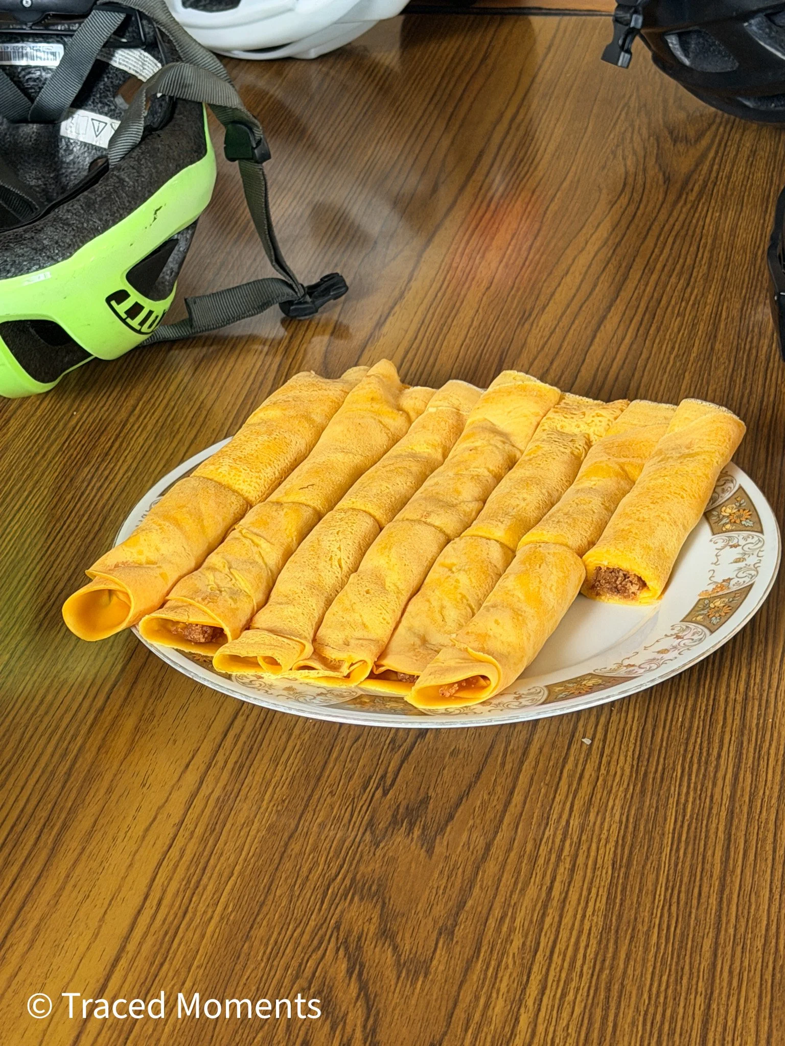 Crepes with sweet coconut filling were the best!