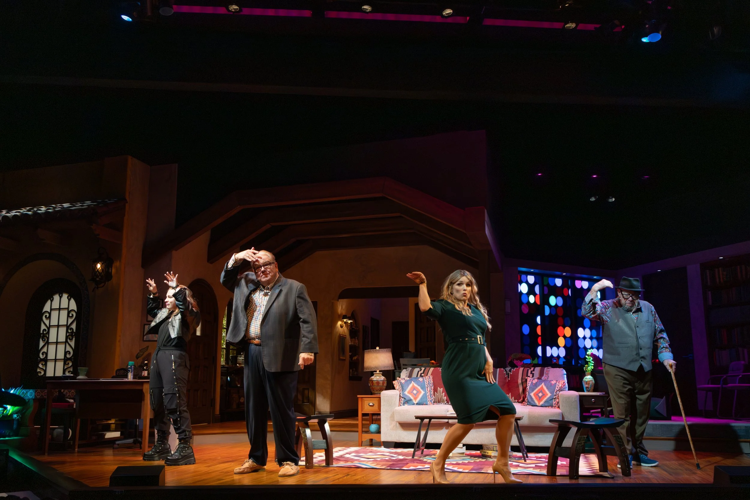 Ky, Jim O'Heir, Kelly Felthous, and Victor-Raider Wexler in NOBODY'S PERFECT curtain call