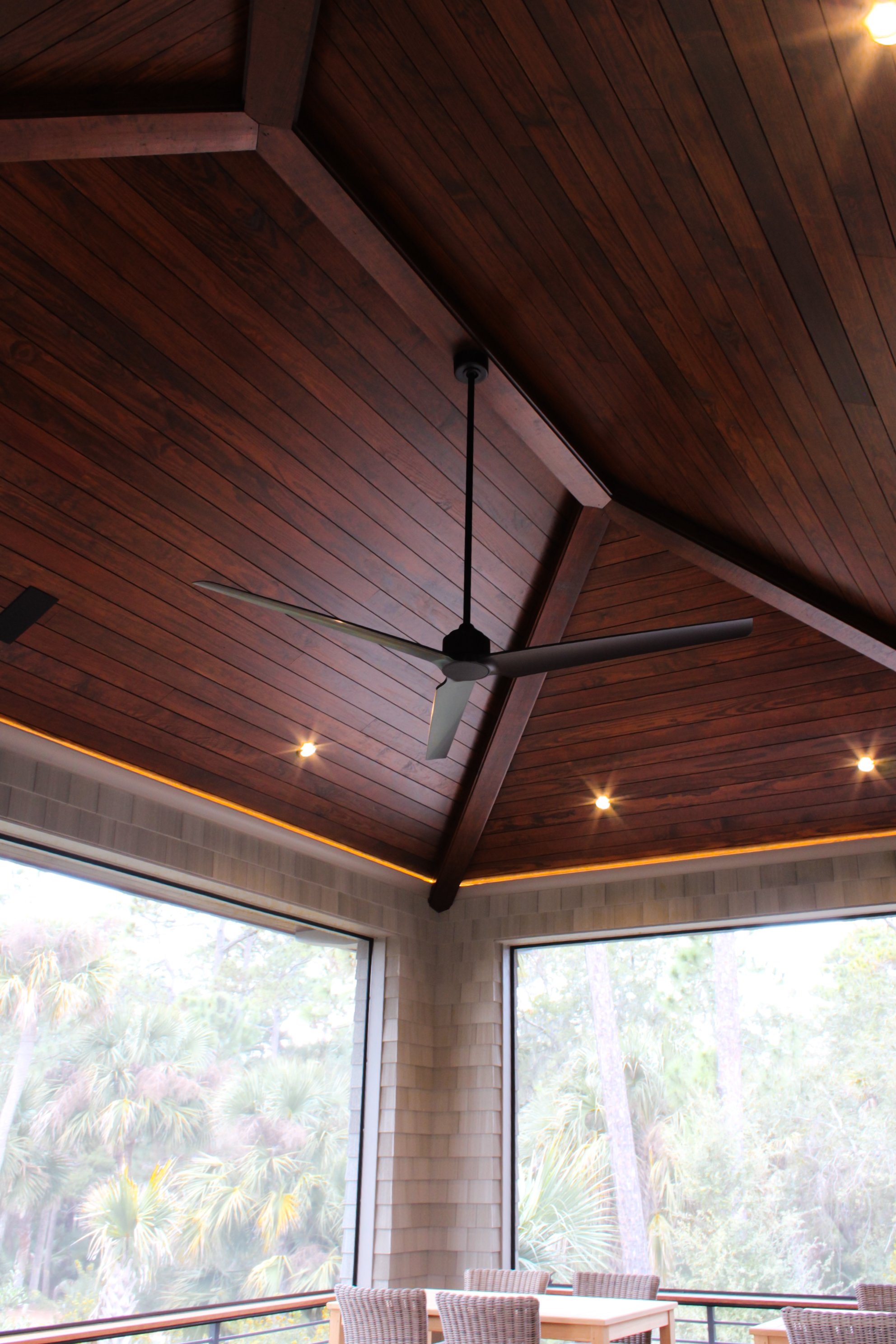 Custom Exterior Porch Wood Staining & Finishing Kiawah Island