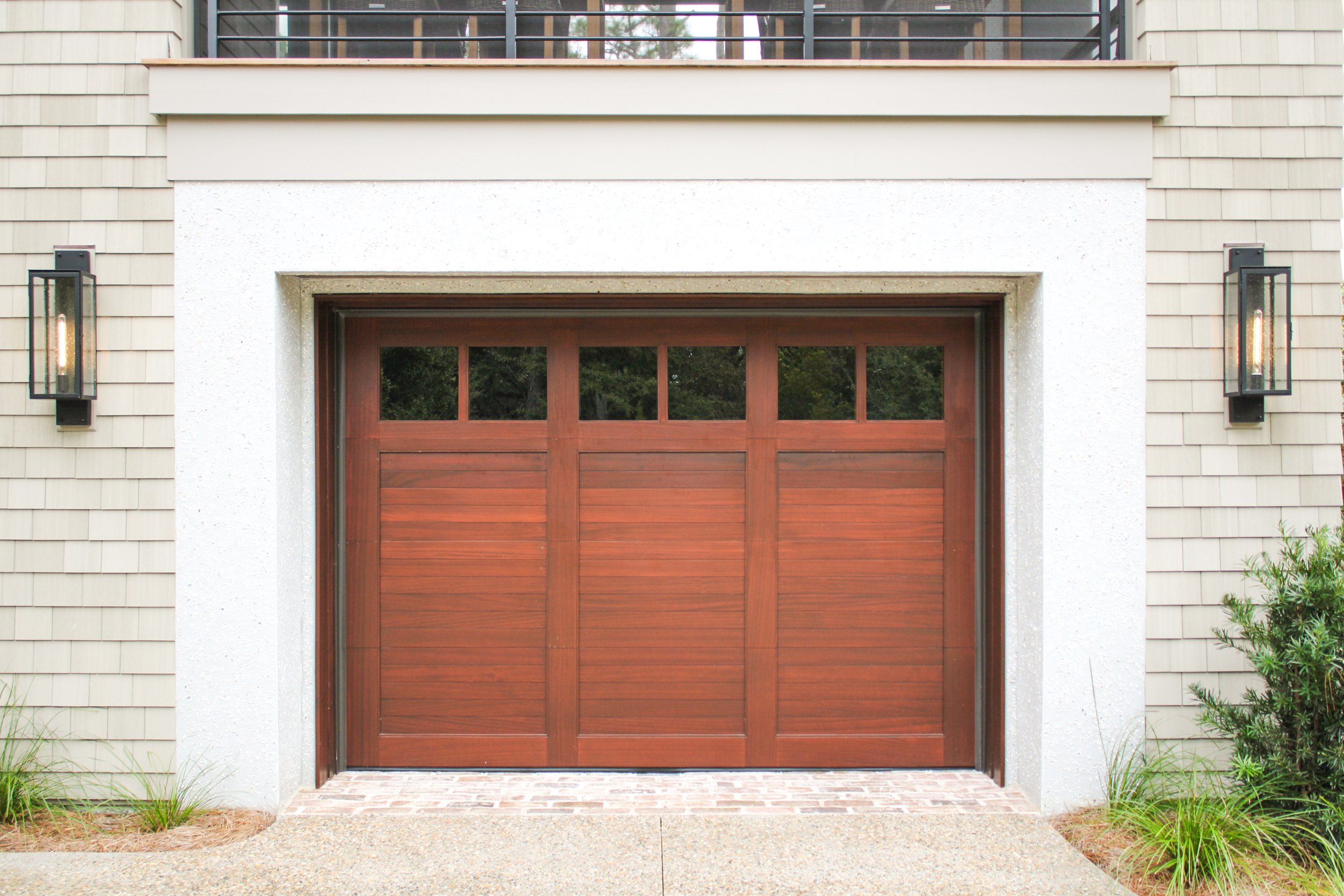 Exterior Luxury Home Painting Trim Wood Finishing and Garage Door Staining Kiawah Island