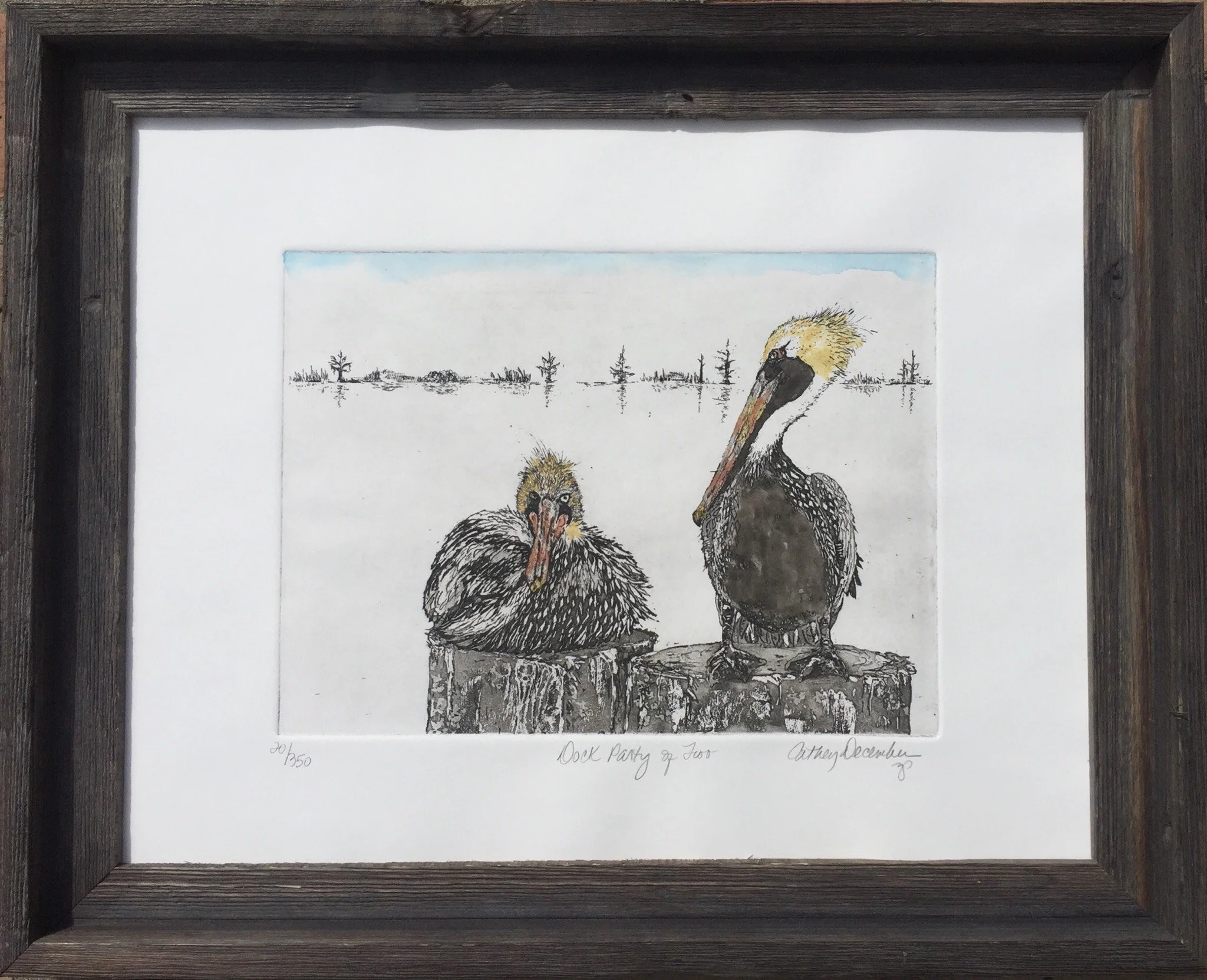 Dock Party of Two Framed