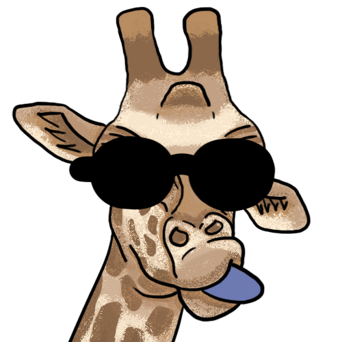 Twitch emote of a goofy giraffe