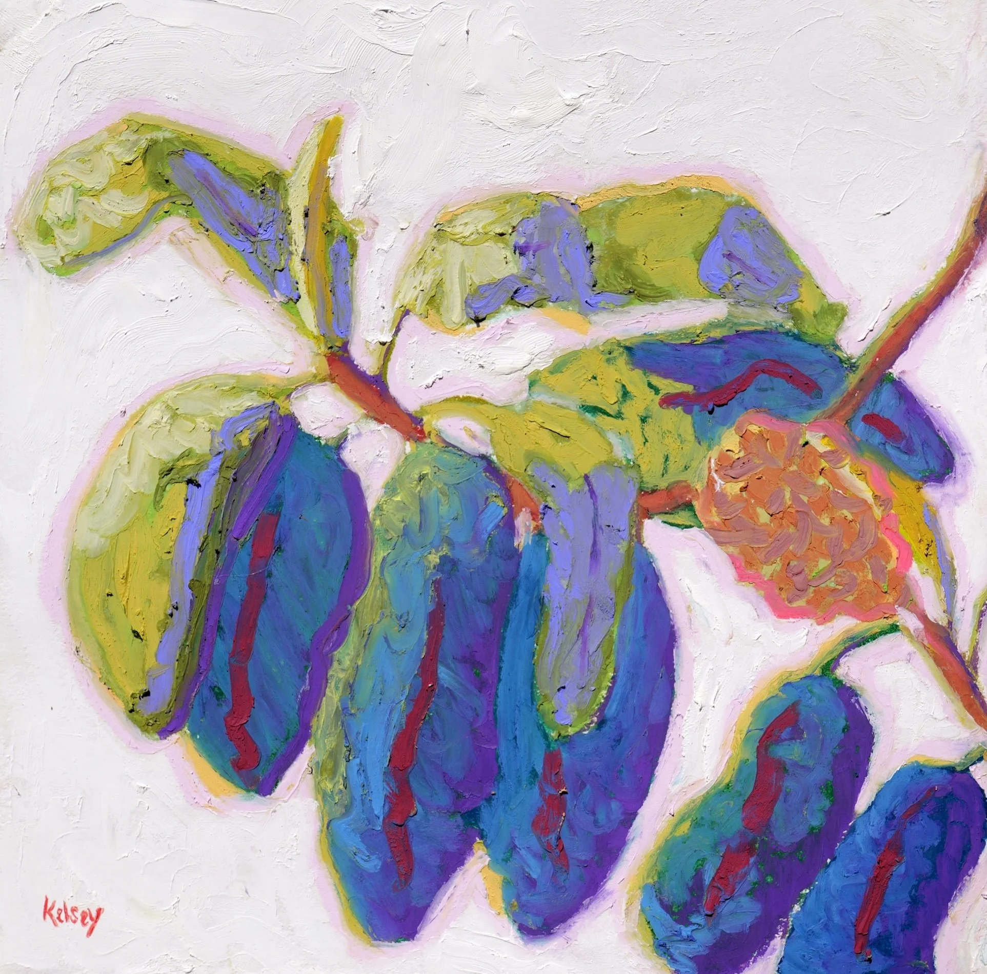 Magnolia Branch Original Oil Pastel